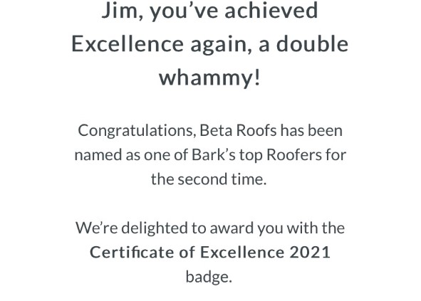 Certificate of excellence