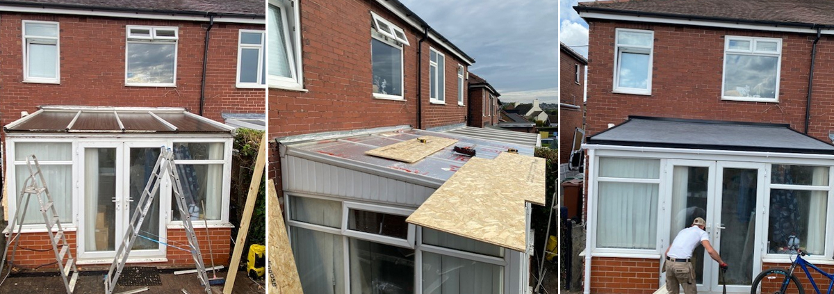 new flat roof on conservatory